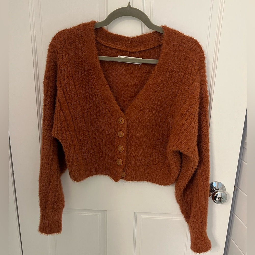 Abercrombie Rust Cardigan Sweater